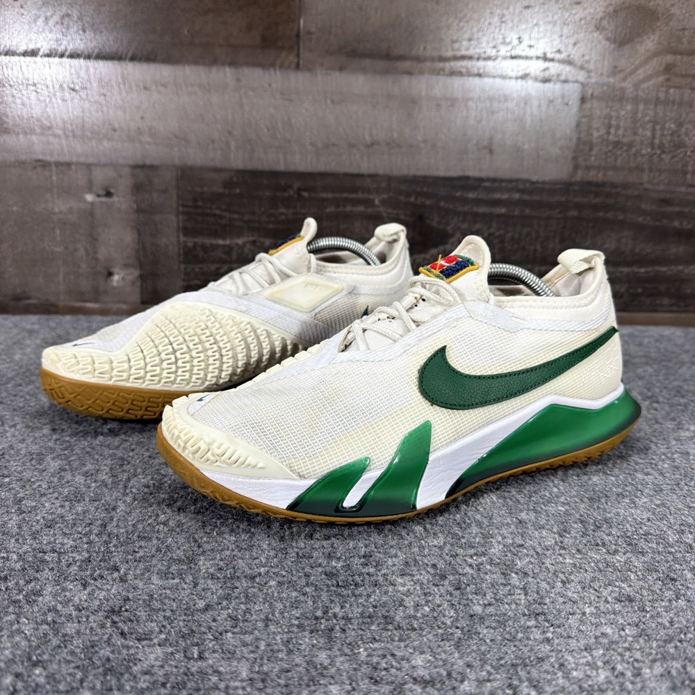 Nike Court React Vapor NXT White Green Tennis Pickleball Shoes Mens 8.5